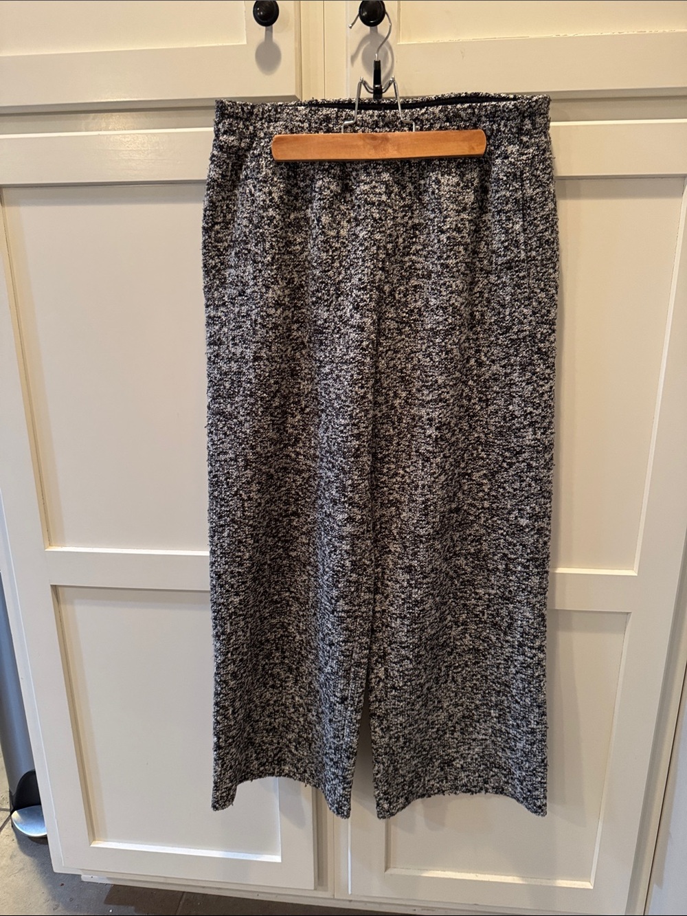 aerie Gray Marled Knit Wide-Leg Pants
